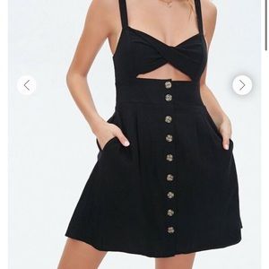 Forever 21 cutout linen dress NEW WITH TAGS